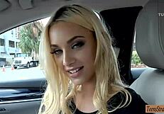 Jenna Marie, the hot blonde teen, gets her car fucked hard